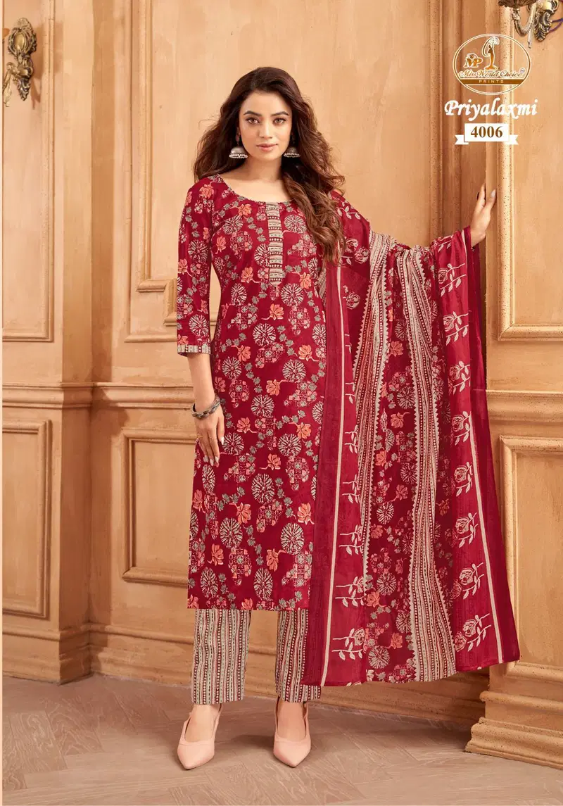 Priyalaxmi Vol 4 By Miss World Cotton Surat Kurti With Bottom Dupatta Wholesale Market